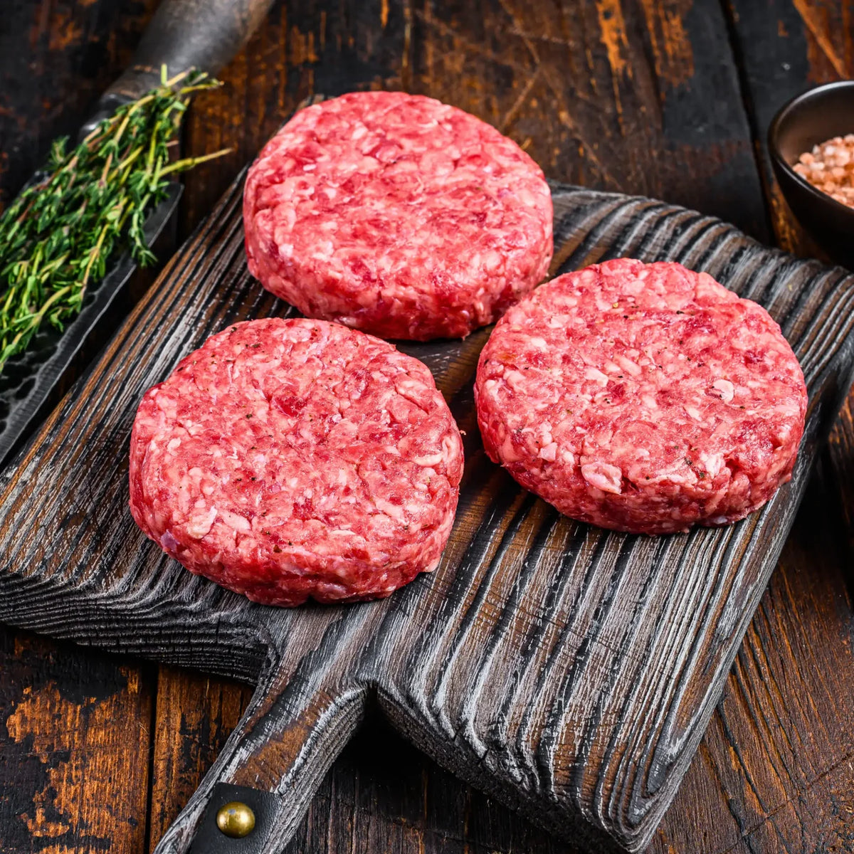 6oz Burger Patties – 10 × 2-pack (20 patties) 7.5 lb